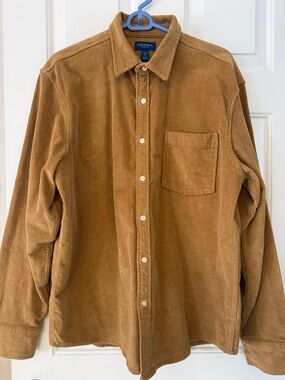 Arizona Jean Company Corduroy Button-Down Shirt in Camel Brown